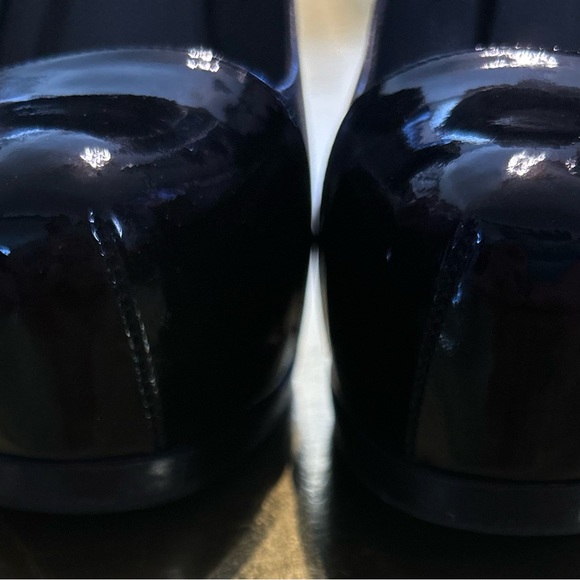 YSL Yves Saint Laurent gray and black patent leather platform high heel pump 37 - Picture 7 of 10